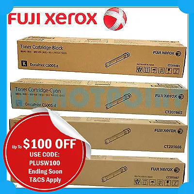 Genuine Fuji Xerox CT201664+CT201665+CT20166+CT201667 Toner Set DocuPrint C5005d