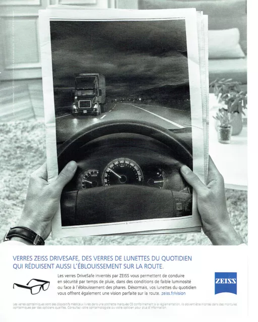 Publicité Advertising 011  2016   les verres de lunettes drive safe Zeiss