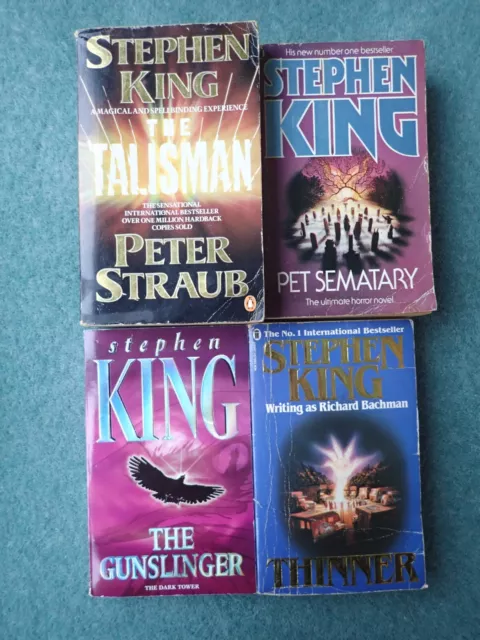 4 x Stephen King Books; Thinner, Gunslinger, Pet Sematary, The Talisman