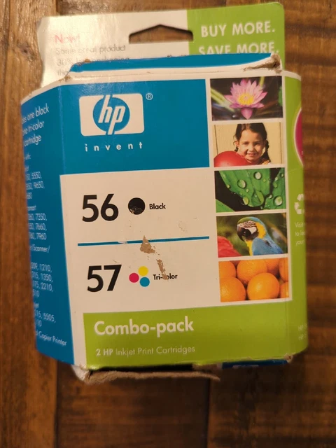 New Genuine HP 56 Black 57 Tricolor 2PK Ink Cartridges,DeskJet 9650 Exp MAR2008