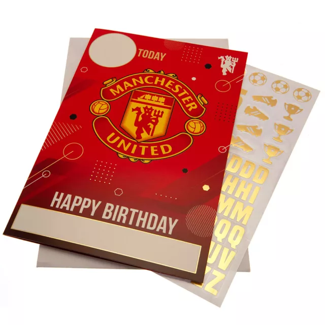 Manchester United FC - Carte d'anniversaire avec autocollants (TA11102)