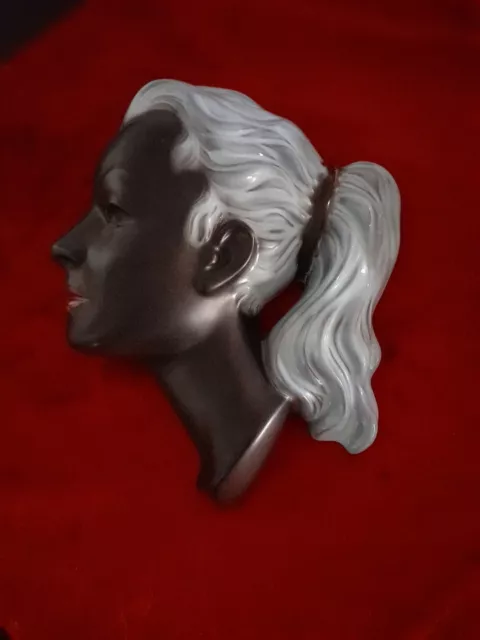Cortendorf Wandmaske Keramik Frauenkopf Rockabilly Albert Strunz 50er-60er