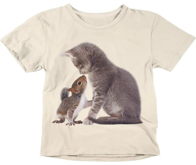 Squirrel Cat Kids Boys Girls tshirt Childrens T-Shirt