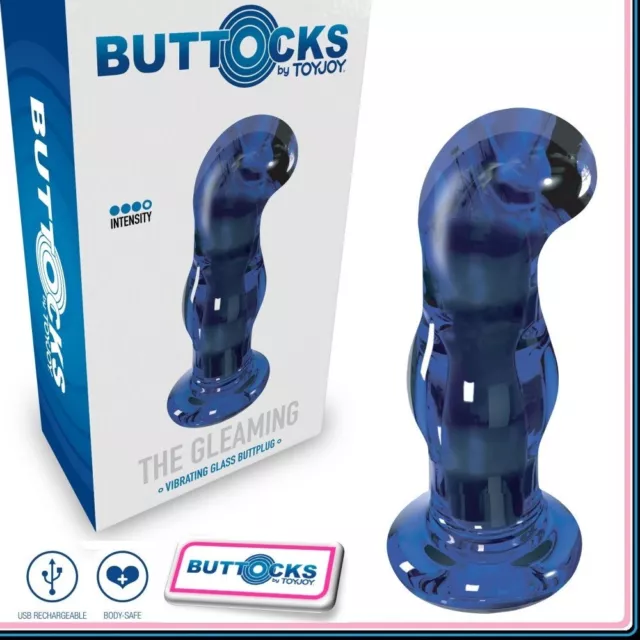 Anal Plug vibrante in vetro The Gleaming Glass Buttocks Sex Toys Butt Ano_Vagina