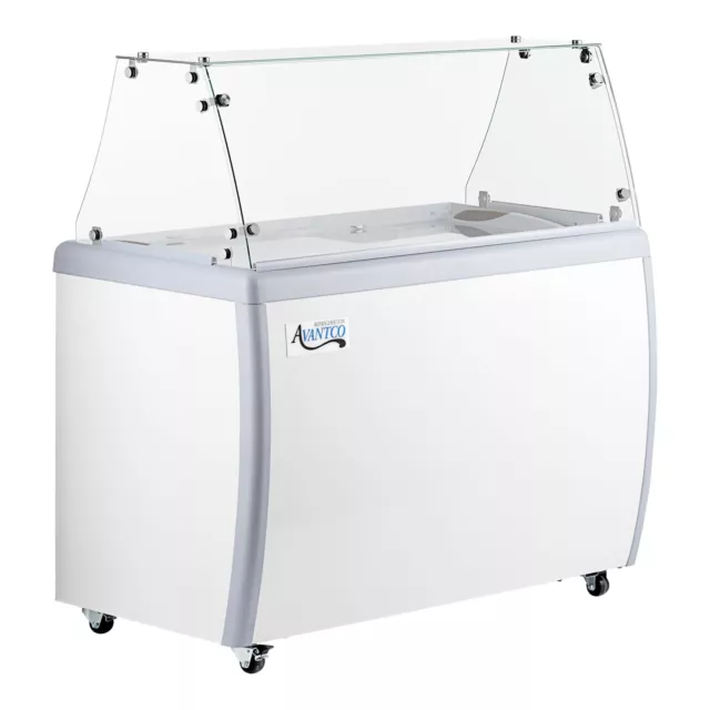 49" Nine Pan Gelato Dipping Cabinet with Flat Sneeze Guard and Pans