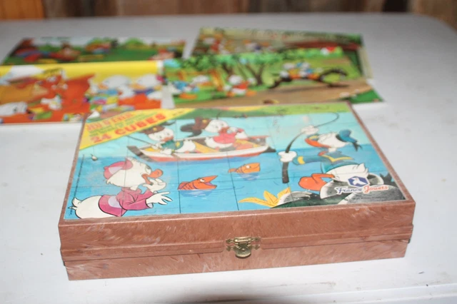 Boîte De Cubes Ancienne - Jeu De Construction Vintage, état Occasion