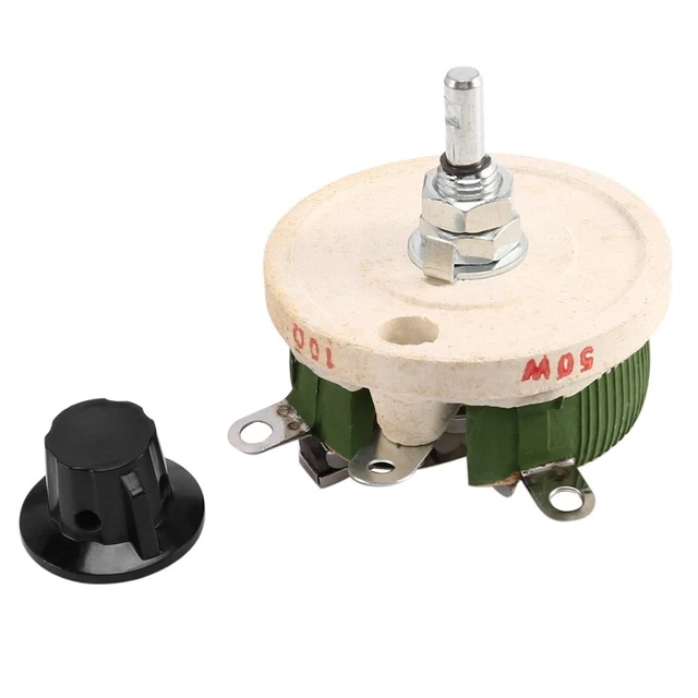 50W 10 Ohm Ceramic Potentiometer Variable Taper Pot Resistor Rheostat B4A3h