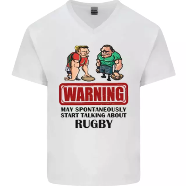 T-shirt da uomo scollo a V cotone Rugby May Start Talking About Funny Beer