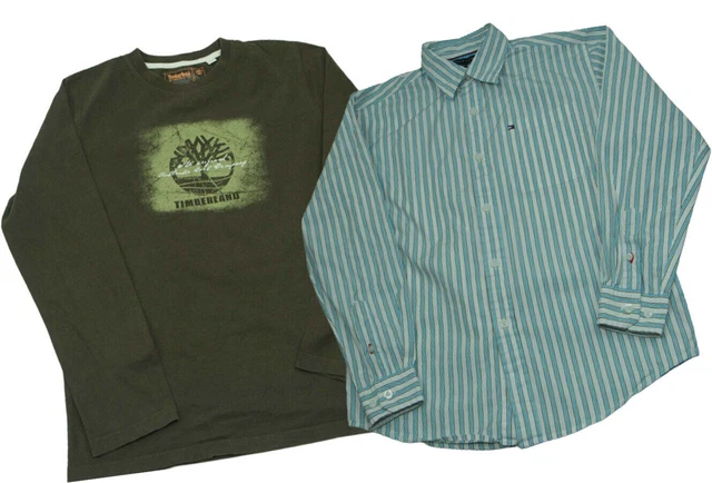 - Ragazzi Tommy Hilfiger Camicie + Camicia Timberland TAGLIA 11-12 Anni VGC .a