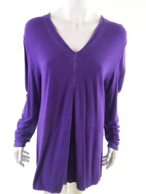 Uno  Size one size Purple Short Mini Dress Viscose Long Sleeve