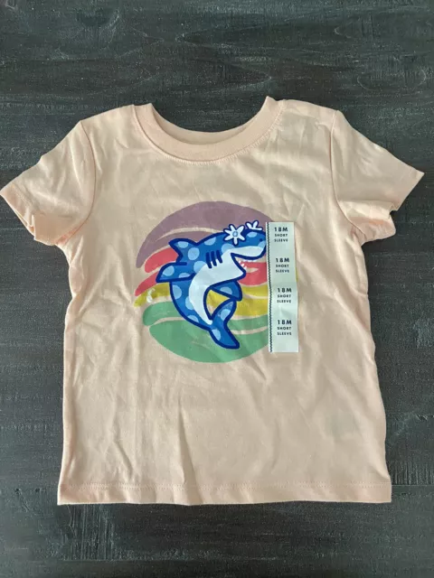 Cat & jack Toddler  T shirt Short sleeve Graphic Light Peach Size 18M NWT