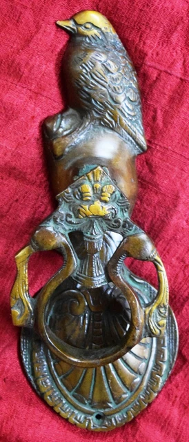 Brass Sparrow Bird Figure Door Knocker Handmade Antique Home Door Bell MJ175