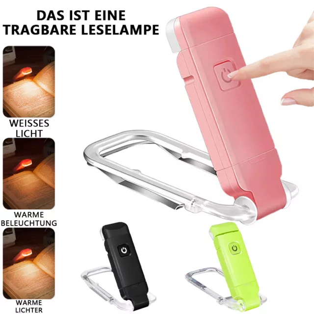 Flexible, über USB wiederaufladbare LED-Buchleuchte, Nachtlicht, Leselampe für