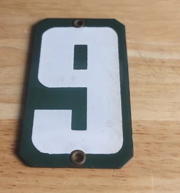 Vintage Green Porcelain House Number