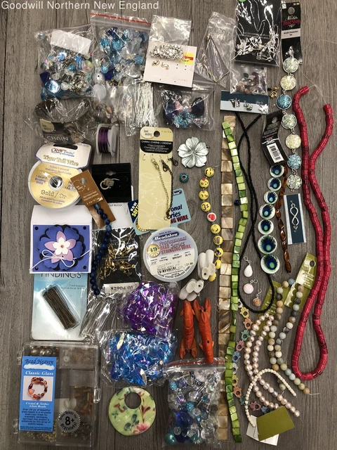 2.5 lbs Jewelry Making Craft Lot Bead Strands Findings Wire