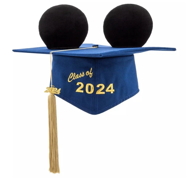 DISNEY PARKS CLASS of 2024 Grad Graduation Mickey Ears Motarboard Cap