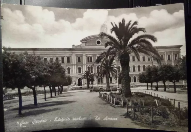 San Severo_Edificio Edmondo De Amicis_Cartolina_Anni '50_Viaggiata_Foggia