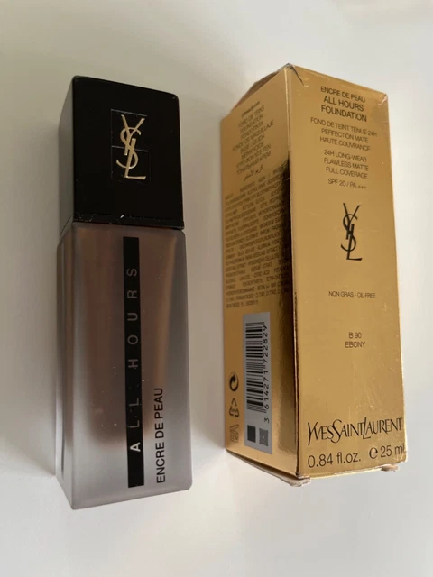 YVES SAINT LAURENT~  ALL HOURS FOUNDATION ~  B90 EBONY ~ 30ml ~ NEW IN BOX ~ YSL