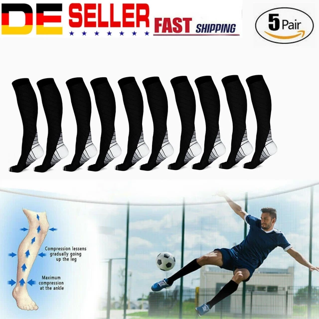 5Paar Kompressionsstrümpfe Stützstrümpfe Reisestrümpfe Kniestrümpfe Sport Unisex