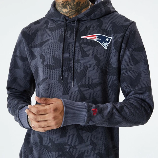 Felpa con cappuccio New England Patriots NFL New Era squadra taglia media GRIGIA mimetica
