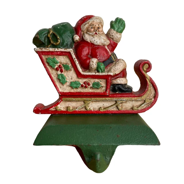Medias de Navidad Midwest of Cannon Falls Santa en trineo hierro fundido