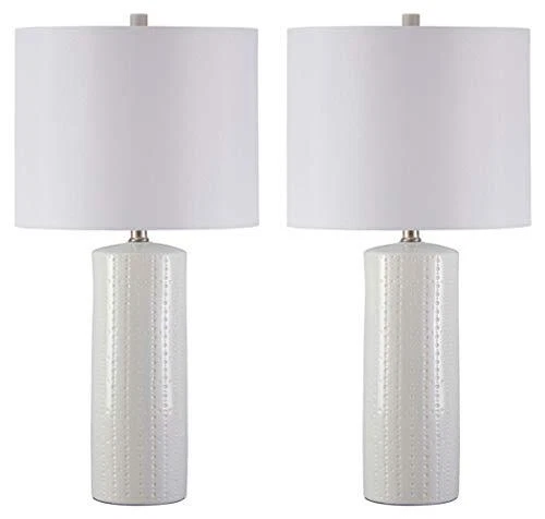 Signature Design by Ashley Steuben Textured Ceramic Table Lamp Set of 2 25" S...
