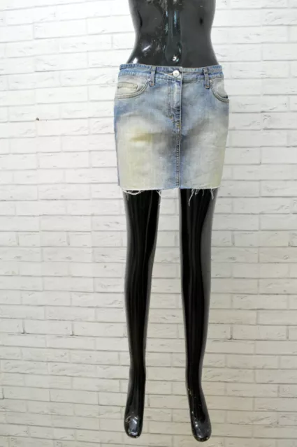 Gonna Jeans Donna Iceberg Taglia 42 Cotone Elastico Minigonna Skirt Corta Short