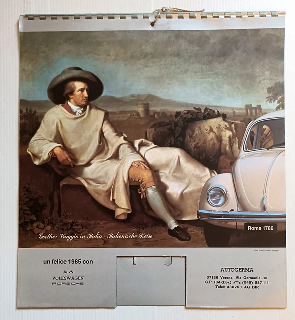 Calendario Pubblicutario 1985 Volkswagen Autogerma Verona Immagin Franco Villani