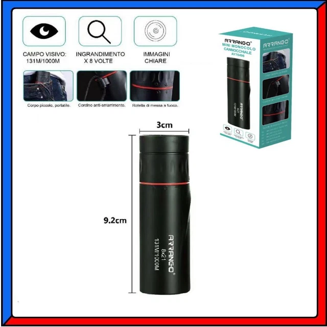 Mini Monocolo Cannocchiale Professionale Ingrandimento 8x Tattico