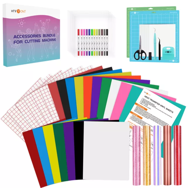 58St Zubehör Bündel（Flexfolie + Transferfolie + Plotterfolie + Schneidematte）