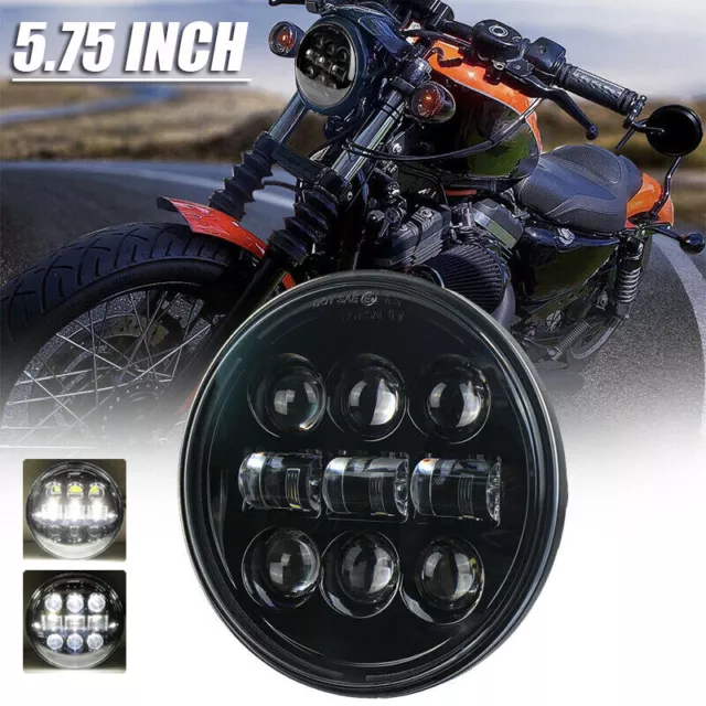 5.75" 5-3/4'' Zoll Haupt LED Scheinwerfer Hi/Lo Projektor E-Geprüft Für Motorrad