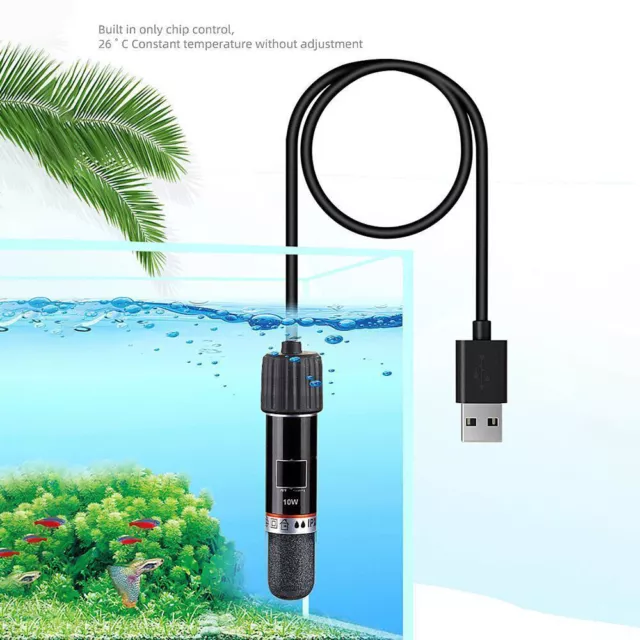 USB Petit Chauffe-aquarium 10W, Affichage Numérique, Outil De Chauffage