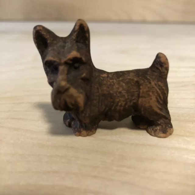 Vtg 1940s Syroco Wood Miniature Scottish Terrier Scottie Dog Puppy Toy Figurine