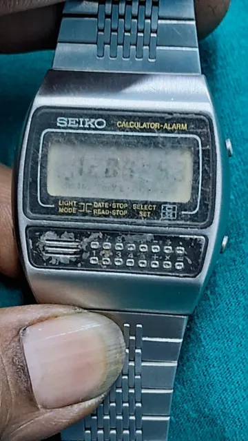 Seiko Calculator Alarm C359-5000 Vintage Digital Men's Watch For Parts / Repair