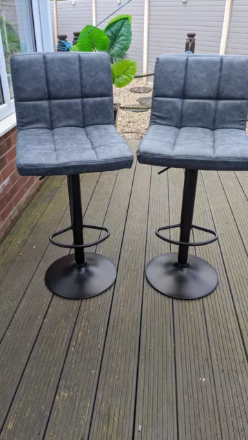 Pair Of Faux Leather Bar Stools