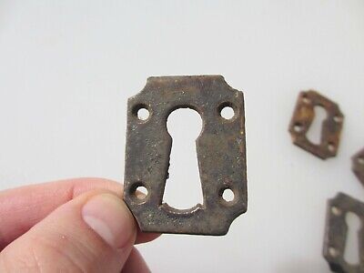 Vintage Cast Iron Door Keyhole Escutcheon Plate Hardware Antique