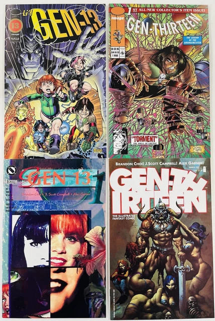 Lot Of 4 Gen 13 #1 Variants Adams, Dunn, Bisley, Cleary Image 1995 J S Campbell