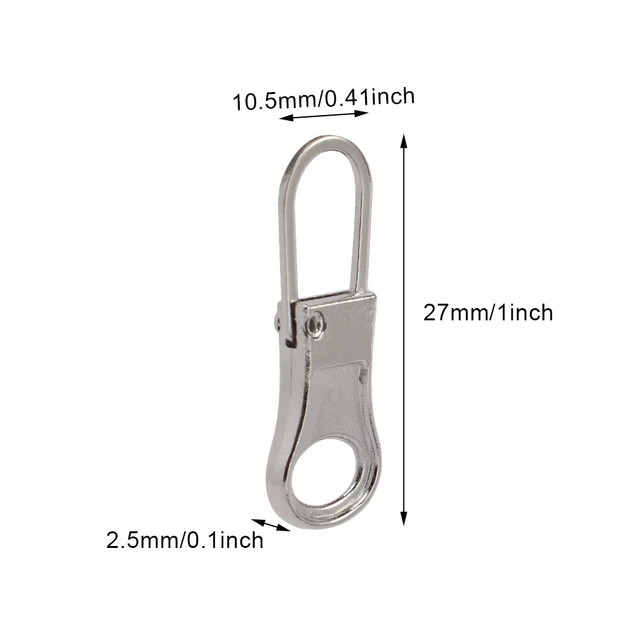10pcs Repair Zipper Pull Reusable For Clothing Small Hole Zinc Alloy Backpack