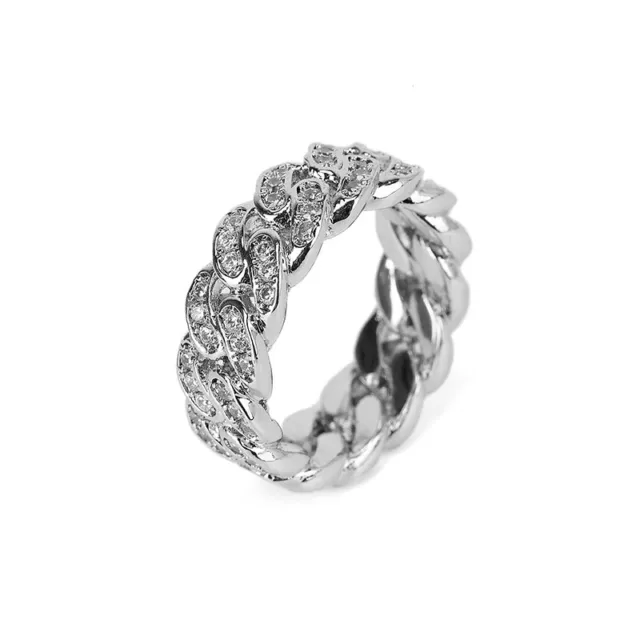 Gold And Silver Diamond Ring Hip Hop Bungee High Street Beauty Street