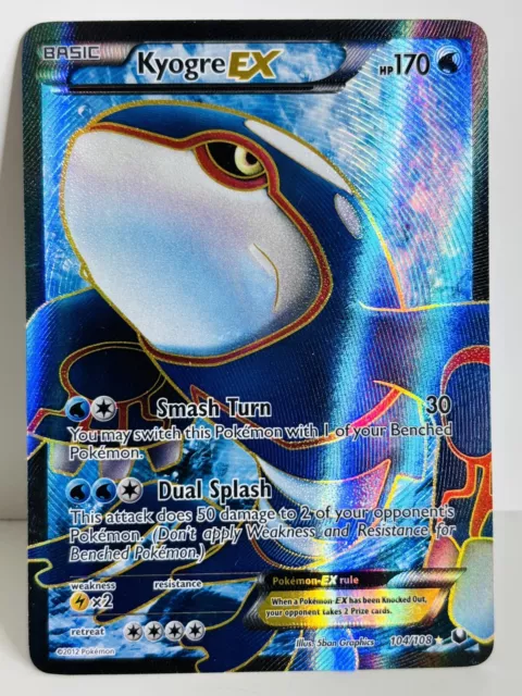 Kyogre EX 104/108 Dark Explorers Full Art Pokémon Card