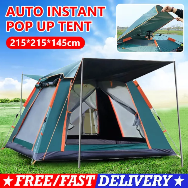 5 Person Tent Camping Pop Up Family Party Beach Instant Sun Shade Shelter Green