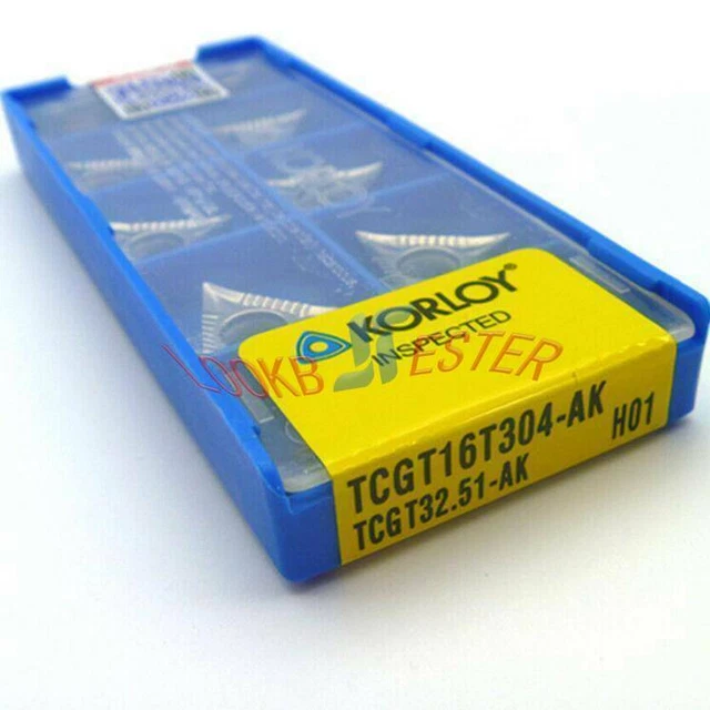 10PCS/BOX TCGT16T304-AK H01 TCGT32.51-AK Korloy CNC Carbide Inserts