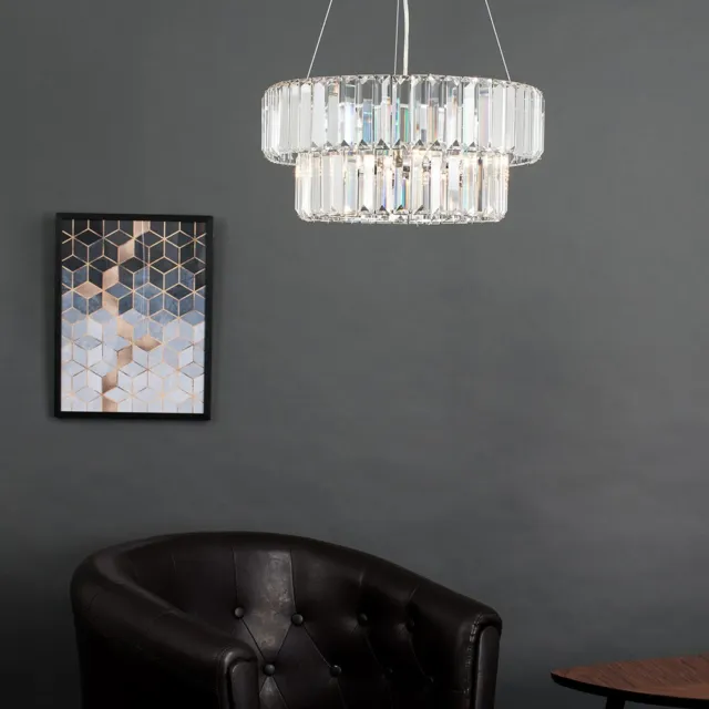 Large Ceiling Light Fitting Genuine Crystal Lighting 5 Way Light Glass Droplets