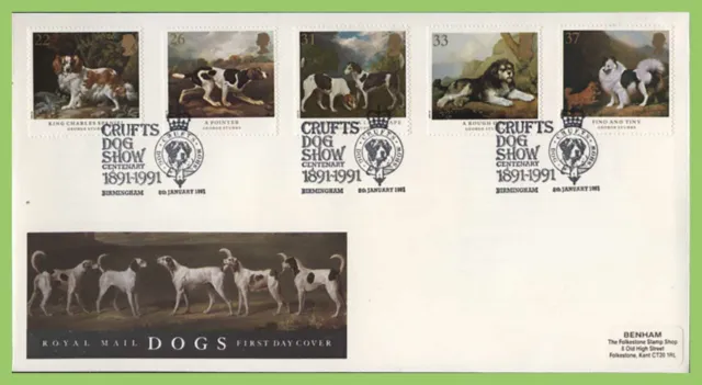 G.B. 1990 Dogs set on Royal Mail First Day Cover, Crufts Birmingham