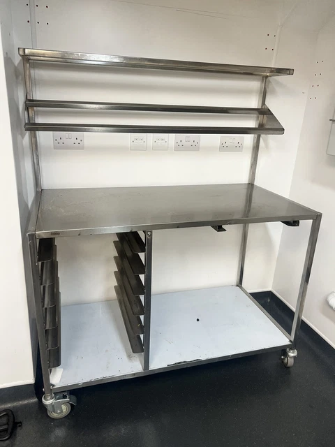 Bundle pack of 2 Stainless Table And Shelves, 2 4 Tier Storage