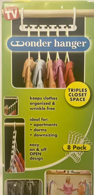 Wonder Hanger 8 Pack Triples Closet Space As Seen on TV F52 Wonder Hanger 8 Pack Triples Closet Space As Seen on TV F52