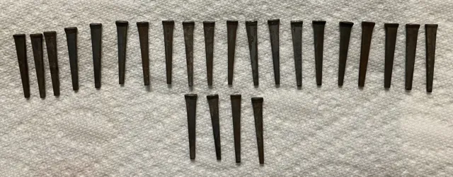 24 Vintage Old Square Cut Nails,  1 1/2" long - Unused straight nails