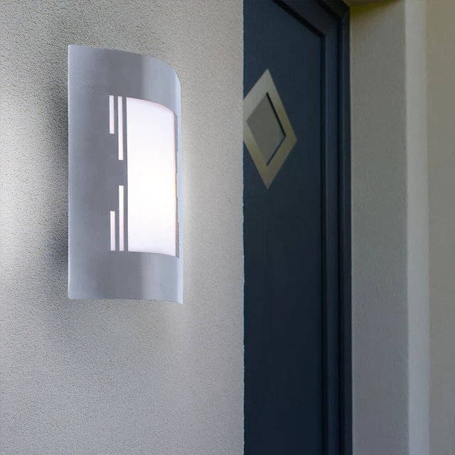 Lot De 4 Appliques Murales Solaires LED Extérieures - Inox, étanches IP55, Lumière Blanche, 6-12h Autonomie