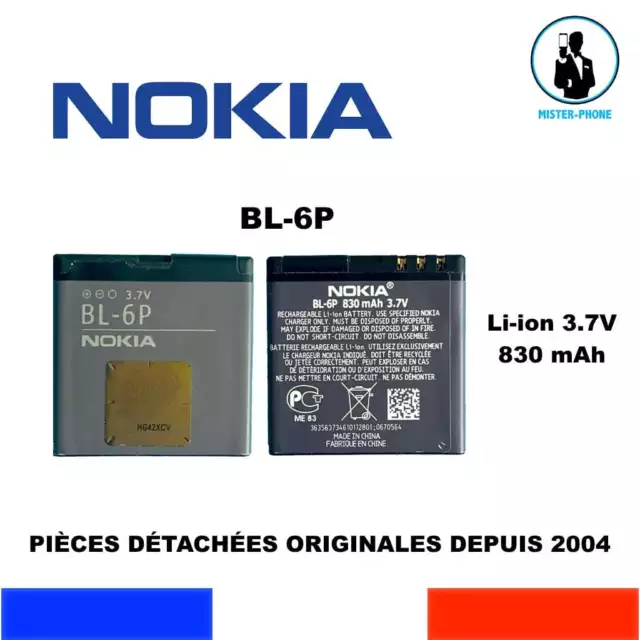 BATTERIE ORIGINALE NOKIA BL-6P BL6P 830mAh OEM  6500 Classic 7900 Crystal Prism