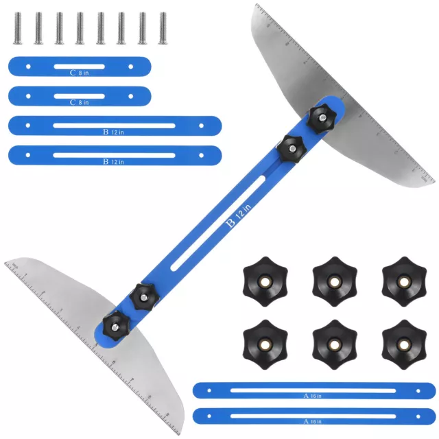 A Set Stair Tread Template Tool Length Adjustable 11''-60'' Measuring Jig Gauge╙